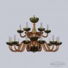 Хрустальная люстра 1308/12+6/360/2d G Am/Amber-Green/H-1J Bohemia Ivele Crystal