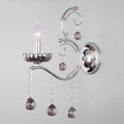 Классическое бра с хрусталем Eurosvet Brezza 10107/1 хром/дымчатый хрусталь Strotskis