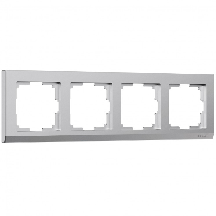Рамка на 4 поста Stark (серебряный матовый) W0041865 Werkel