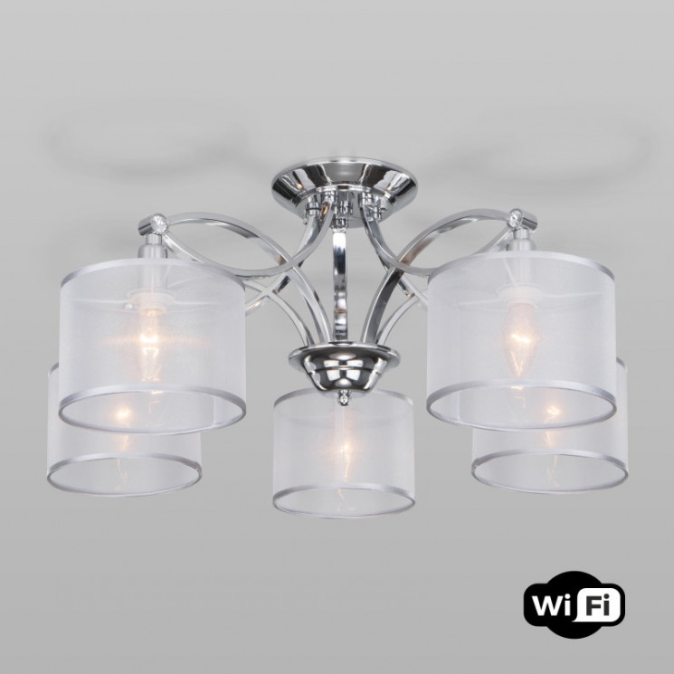 Люстра на штанге Eurosvet 60124/5 хром Smart (60109/5) Fabiola