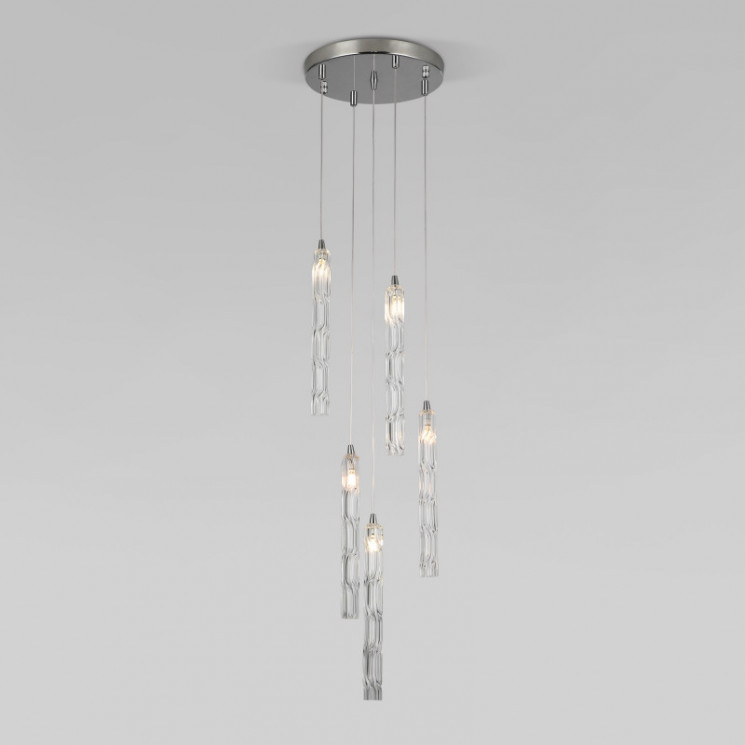 Каскадная люстра Eurosvet 50381/5 хром Lynn