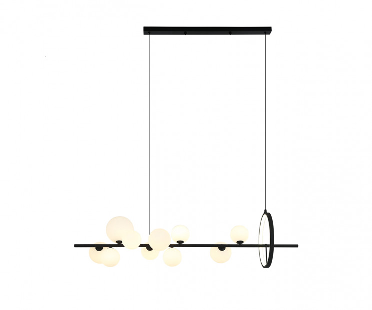 Kink Light 07608-10A,19(01) Люстра Иона черный (плафоны белые матовые) w120*28 h200 G9 10*5W+ Led 17W (4000K) (Led) (лампами не комплектуется)