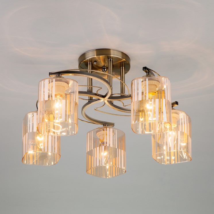 Потолочный светильник Eurosvet 30124/5 античная бронза Susan