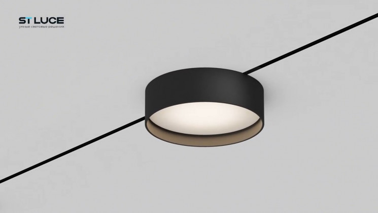 Магнитный трековый светильник SUPER5 ST Luce  Черный LED 1*12W 4000K 500Lm Ra>80 100° IP20 D113xH34 24V   ST670.446.12