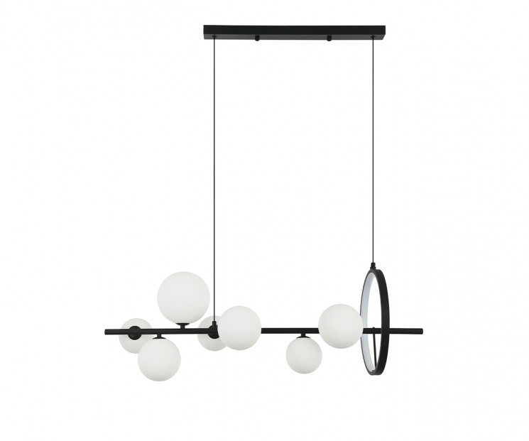 Kink Light 07608-7A,19(01) Люстра Иона черный  (плафоны белые матовые) w90*28 h150 G9 7*5W+ Led 17W (4000K) (Led) (лампами не комплектуется)