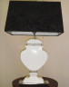 Настольная лампа с абажуром Манхеттен 540-010 Высота 67 см 1хЕ27 Белая керамика/черный бархат/стразы