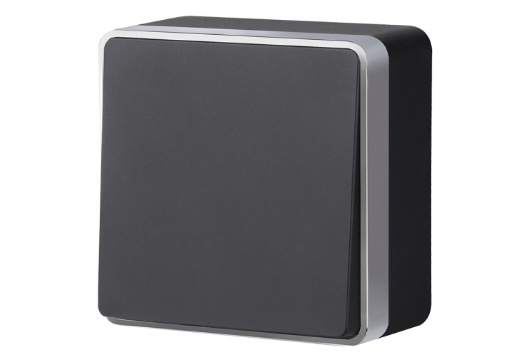 Выключатель одноклавишный проходной Gallant  W5012035 (WL15-01-03) черный /хром