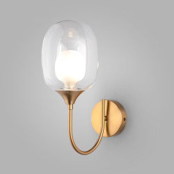 Настенный светильник с стеклянным плафоном Eurosvet 70218/1 латунь Spritz