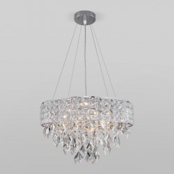 Каскадная люстра Eurosvet 10115/5 хром/прозрачный хрусталь Strotskis Kira