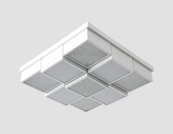 Управляемый светильник Ambrella light FS1540 WH/SD 108W D540*540 ORBITAL CRYSTAL SAND