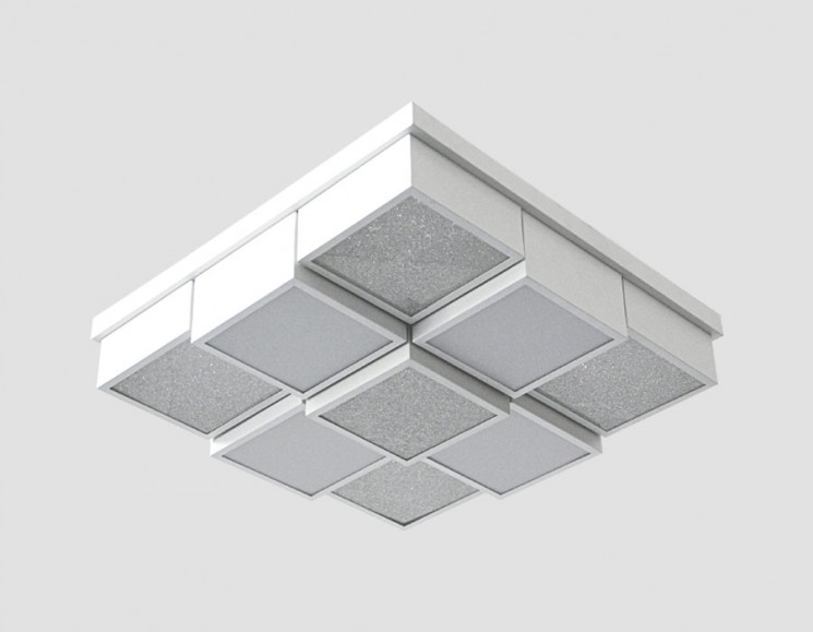 Управляемый светильник Ambrella light FS1540 WH/SD 108W D540*540 ORBITAL CRYSTAL SAND