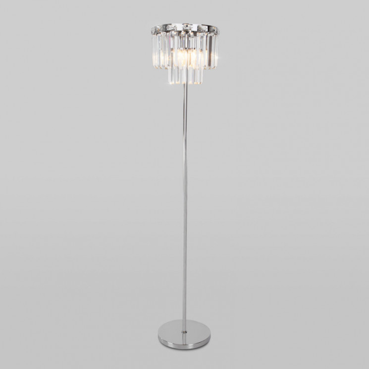 Напольный светильник Eurosvet 01137/3 хром/прозрачный хрусталь Strotskis Elegante