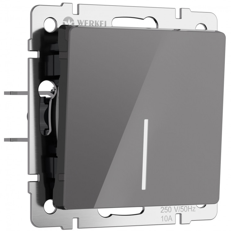 Выключатель одноклавишный с подсветкой (графит акрил) Werkel W1110144