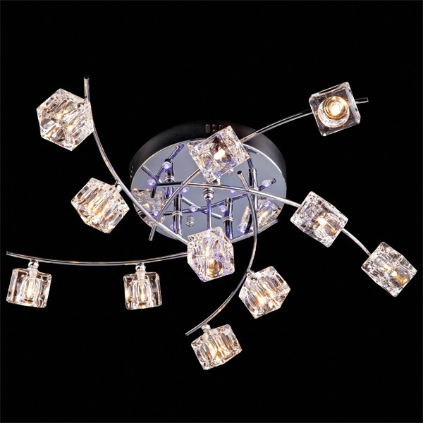 Потолочный светильник  Eurosvet Quadro 4976/11 хром/синий+красный+фиолетовый