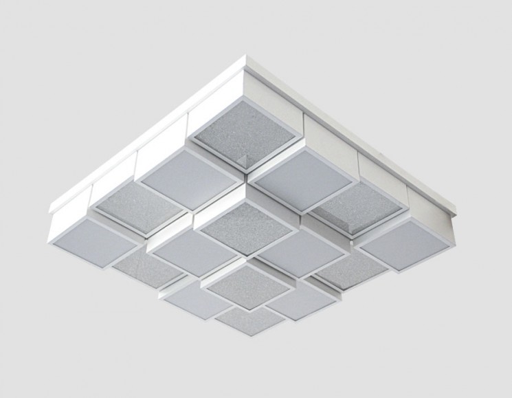 Управляемый светильник Ambrella light FS1550 WH/SD 192W D715*715 ORBITAL CRYSTAL SAND