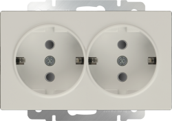 Розетка двойная с заземлением слоновая кость Werkel W1172003 (WL03-SKG-02-IP20)