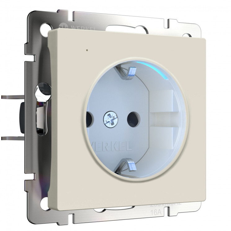 Розетка с подсветкой (айвори матовый) W1171462 Werkel
