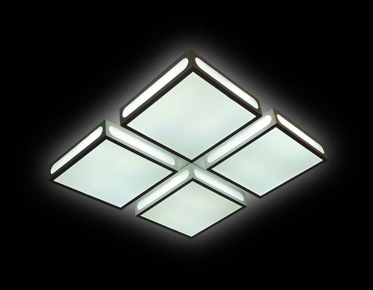 Управляемый светильник Ambrella light FS1888 WH/SD 144W 4200K D520*520 ORBITAL CRYSTAL SAND