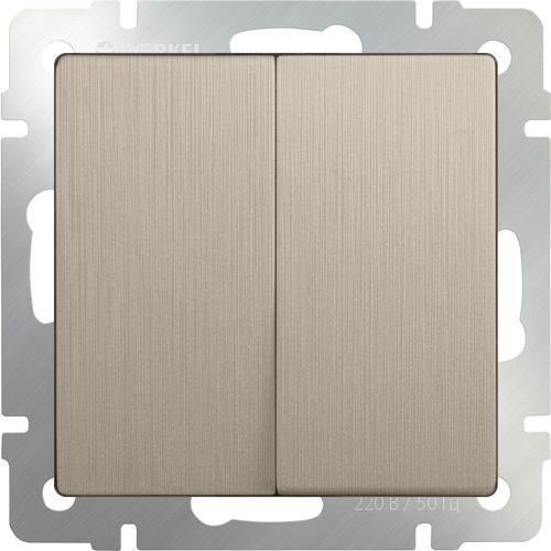 Выключатель двухклавишный Werkel W1120010 (WL10-SW-2G шампань рифленый)