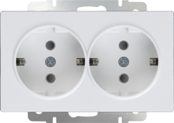 Розетка двойная с заземлением белая Werkel W1172001 (WL01-SKG-02-IP20)