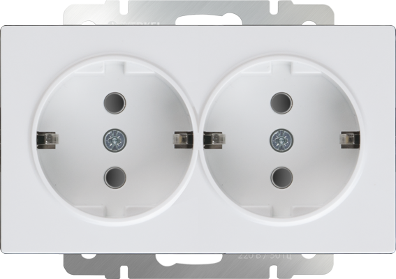 Розетка двойная с заземлением белая Werkel W1172001 (WL01-SKG-02-IP20)