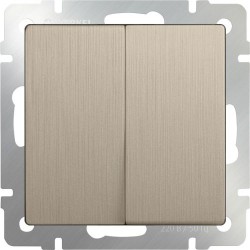 Выключатель двухклавишный проходной Werkel W1122010 (WL10-SW-2G-2W шампань рифленый)