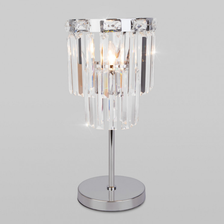 Настольная лампа Eurosvet 01136/1 хром/прозрачный хрусталь Strotskis Elegante