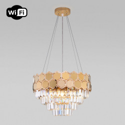 Каскадная люстра Eurosvet 10124/5 золото/прозрачный хрусталь Strotskis Smart (10113/5) Ariana