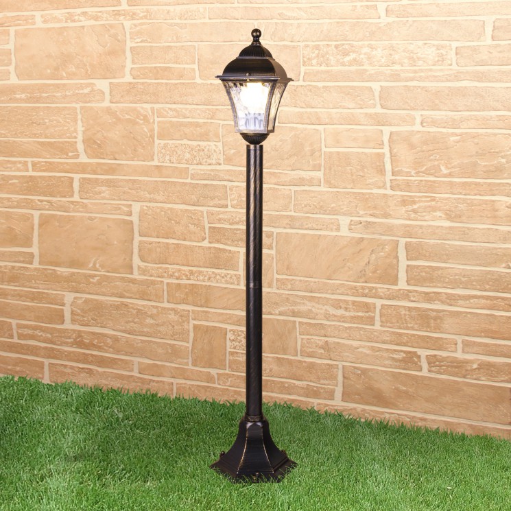 Уличный светильник Elektrostandard Apus F черное золото GL 1009F