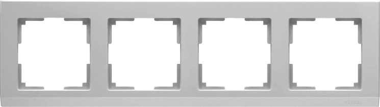 Рамка на 4 поста серебряный Werkel W0041806 (WL04-Frame-04 Stark)