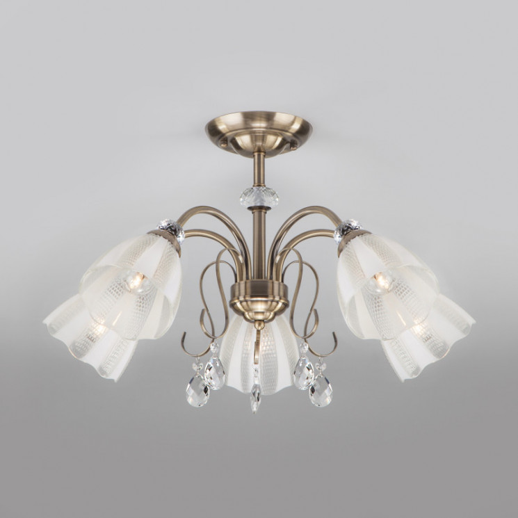 Люстра на штанге Eurosvet 30155/5 античная бронза Floranse