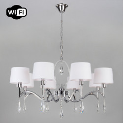 Подвесная люстра Eurosvet 10127/8 хром/прозрачный хрусталь Strotskis Smart (10093/8) MADERA