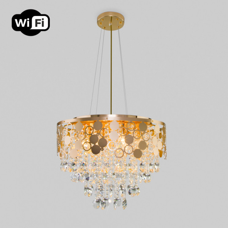 Каскадная люстра Eurosvet 10123/8 золото/прозрачный хрусталь Strotskis Smart (10114/8) Lianna