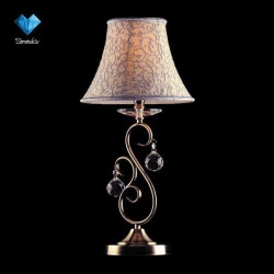 Настольная лампа с хрусталем Strotskis 3294/1T античная бронза
