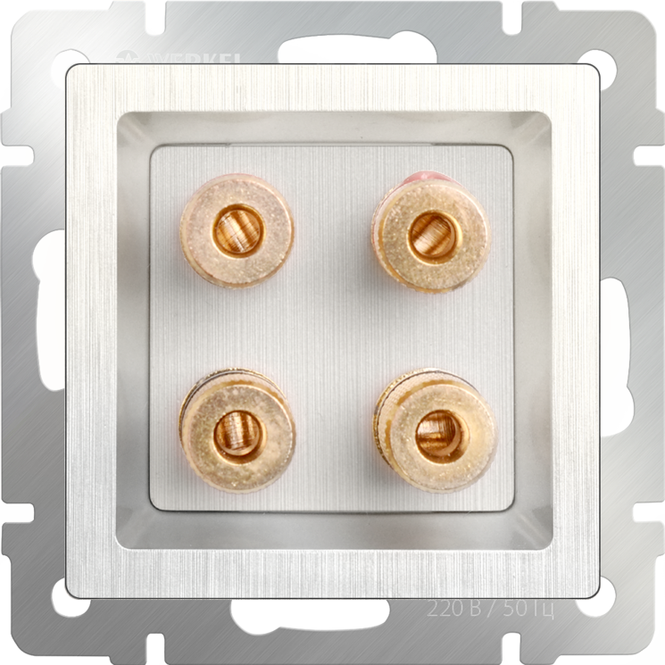 Акустическая розетка перламутровый рифленый Werkel WL13-AUDIOx4