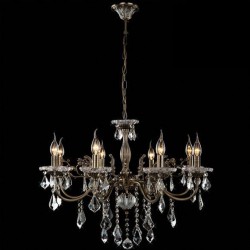 Люстра Eurosvet 3281/8 античная бронза/прозрачный хрусталь Strotskis