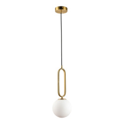 Подвесной светильник Lussole SY8858 Cleburne D150mm H 500-1800mm 1хG9 бронза/белое стекло