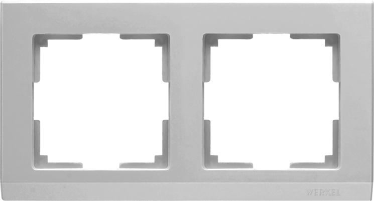 Рамка на 2 поста серебряный Werkel W0021806 (WL04-Frame-02 Stark)