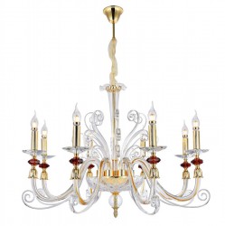 Люстра Crystal Lux CATARINA SP8 GOLD/TRANSPARENT-COGNAC
