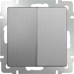 Выключатель  двухклавишный  cеребряный рифленый Werkel W1120009 (WL09-SW-2G)