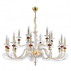 Люстра Crystal Lux CATARINA SP12+6 GOLD/TRANSPARENT-COGNAC