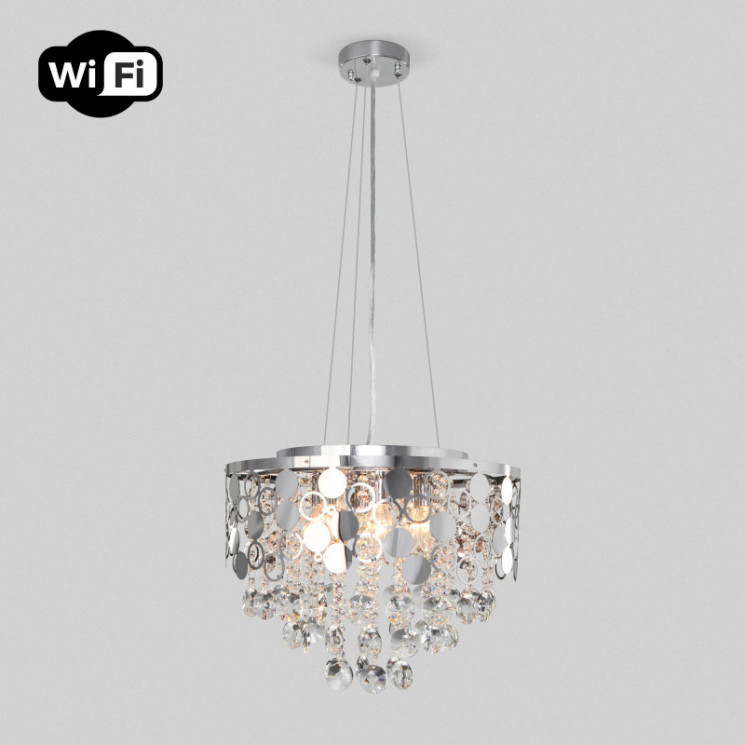 Каскадная люстра Eurosvet 10123/6 хром/прозрачный хрусталь Strotskis Smart (10114/6) Lianna