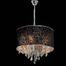 Люстра подвесная Linvel LV 8183/5 5хЕ14 хром/черная ткань/прозрачный хрусталь(Ск)