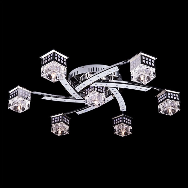 Потолочный светильник  Eurosvet Bakara 4939/7 хром/синий+красный+фиолетовый