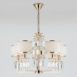 Подвесная люстра Eurosvet 10129/5 золото/прозрачный хрусталь Strotskis Smart (10099/5) Zaffiro