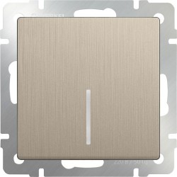 Выключатель одноклавишный с подсветкой Werkel W1110110 (WL10-SW-1G-LED шампань рифленый)