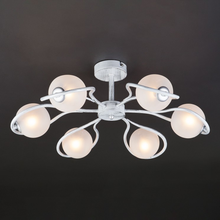 Потолочный светильник Eurosvet 70089/6 белый с серебром Camomile