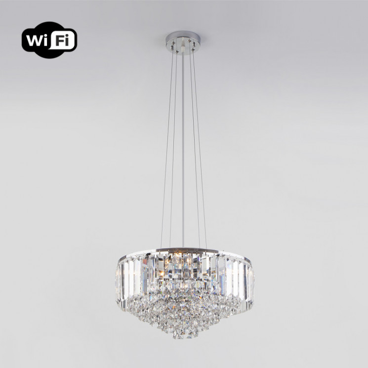 Каскадная люстра Eurosvet 10121/5 хром/прозрачный хрусталь Strotskis Smart (10105/5) Torreta