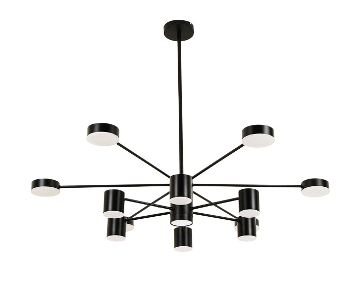 Kink Light 07649-13D,19 Люстра диммируемая Мекли черный d80 h67 Led 7*12W+6*16W (4000K) с пультом ДУ