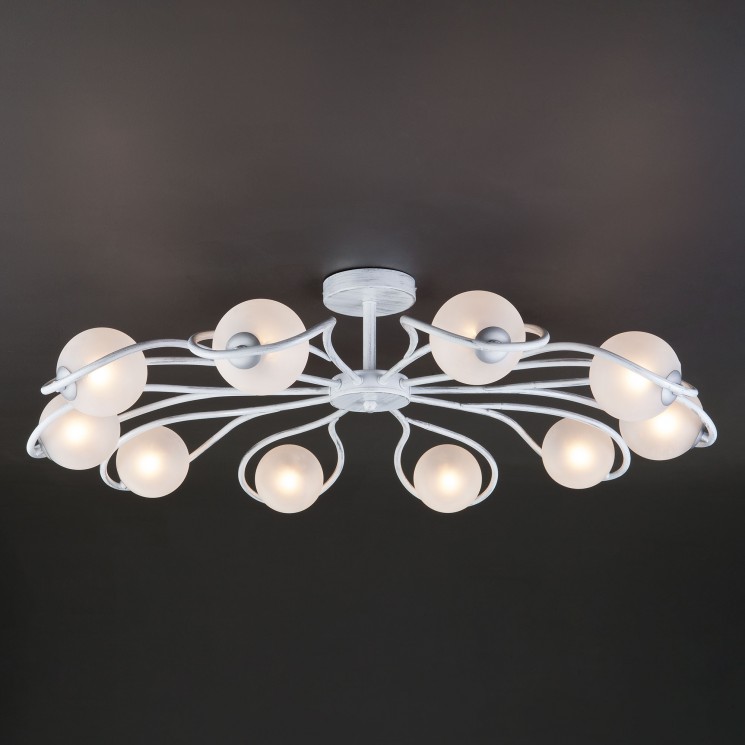 Потолочный светильник Eurosvet 70089/10 белый с серебром Camomile